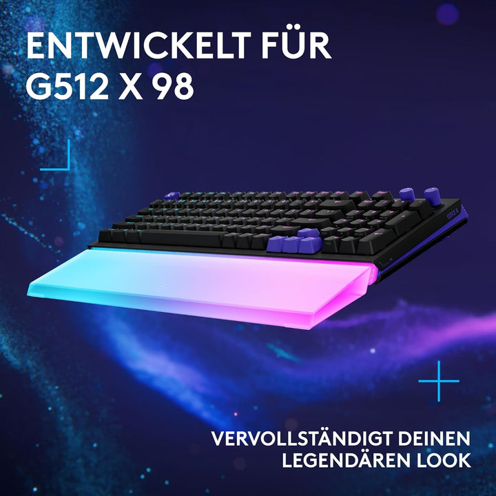 Logitech G G512 X PALM REST 98, LIGHTSYNC RGB Acryl-Handballenauflage mit Lichtleistenverstärkung, l