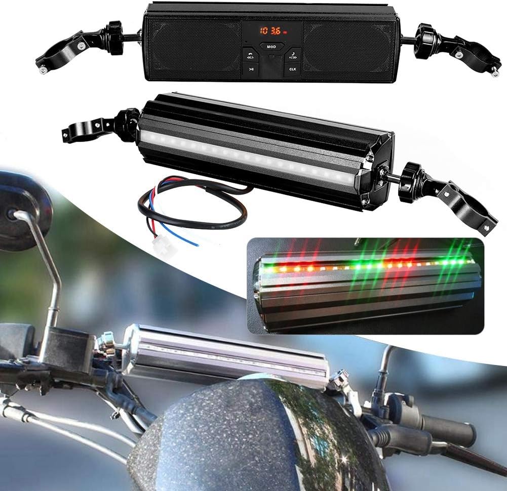 Qiilu Motorcycle Modification Lenker Audiosystem, USB Wiedergabe Anti Side Water Proof Sound System