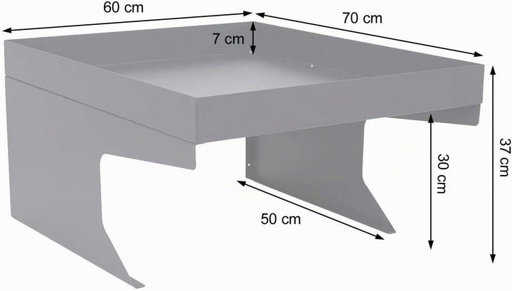 Mendler Mähroboter-Garage mit Pflanzkasten HWC-G60AM, Dach Unterstand für Rasenmäher, Metall 37x60x7