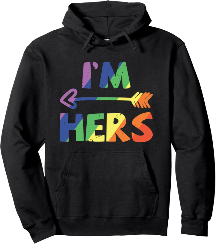 Lesbian Couples Matching Gay Pride LGBT Rainbow Funny BFF Pullover Hoodie