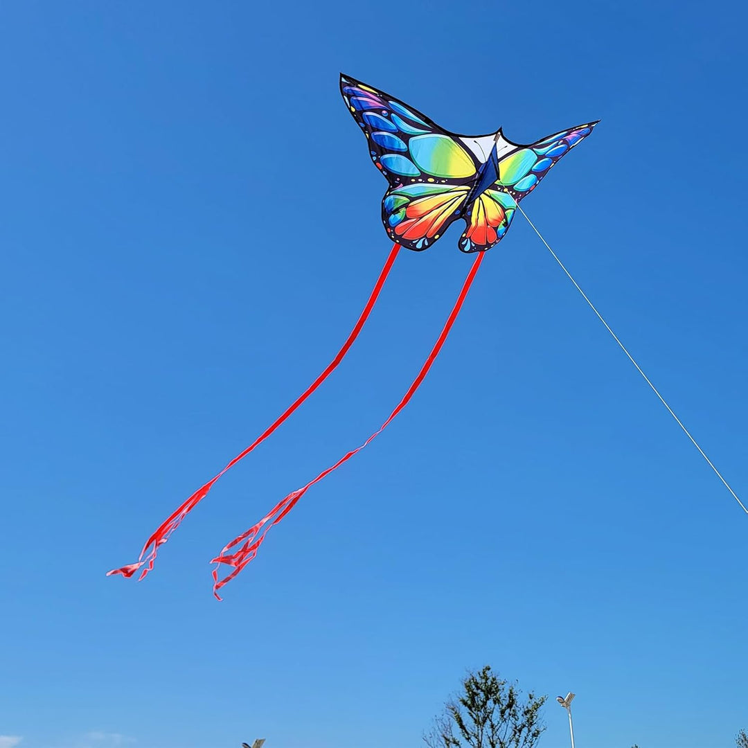 Simxkai Drachen für Kinder und Erwachsene, einfach zu fliegen, grosser Drachen für Anfänger 2 Blauer