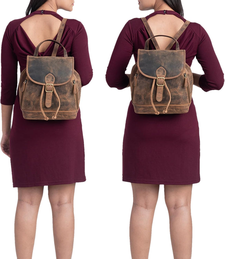 STILORD 'Allison' Rucksack Damen Modern Leder Vintage Daypack Klein Cityrucksack Rucksackhandtasche