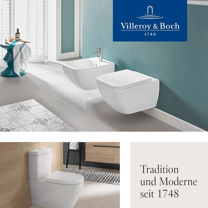 Villeroy & Boch Universal WC-Sitz - Toilettendeckel Weiss glänzend mit Absenkautomatik (nach Montage