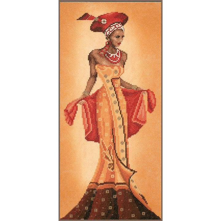 Lanarte Zählmusterpackung Afrikanische Mode I Kreuzstichpackung, Baumwolle, Mehrfarbig, 20 x 40 x 0.