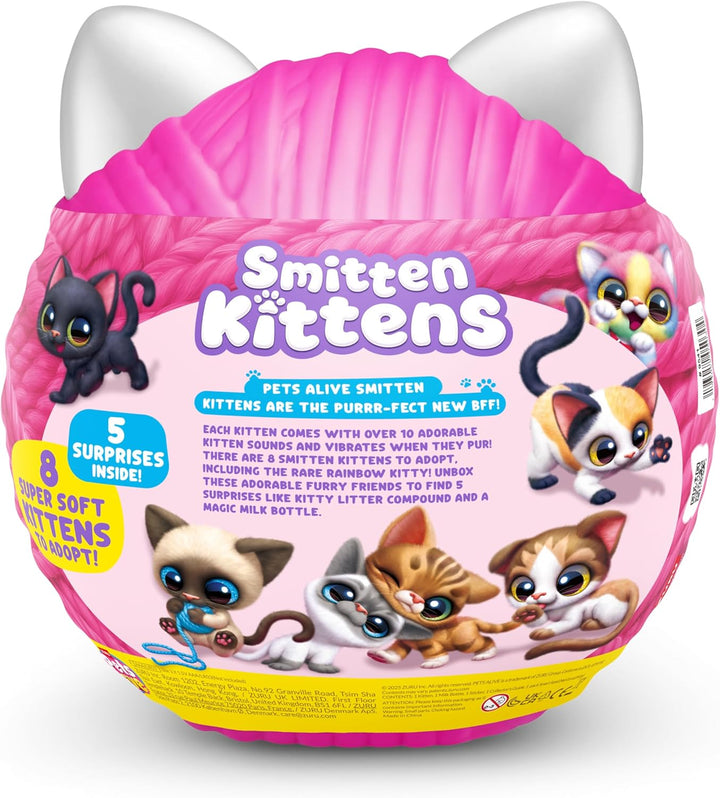 Pets Alive Smitten Kittens Surprise, Lucky, Nurture Play, Soft Toy Unboxing, Interactive, 10 Sounds,