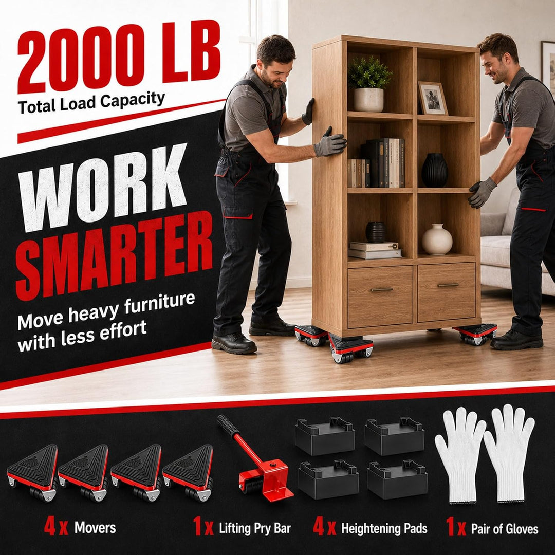 Möbelroller, 4 Pack dreieckige Umzugswagen, Möbeltransporter mit 12 um 360° drehbaren Rädern, Schwer