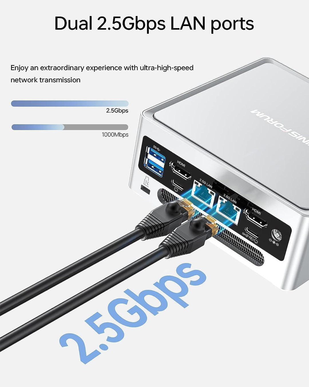 MINIS FORUM NAB6 Lite Mini PC mit Intel Core i5-12600H, 16GB DDR4, 512GB PCIe 4.0 SSD, 12 Kerne / 16