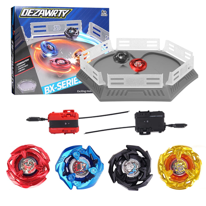 Gryo X Arena Battle Set Ausgestattet mit X Acceleration Rail - 4 Kampfkreisel, 2 Launchers und Stadi