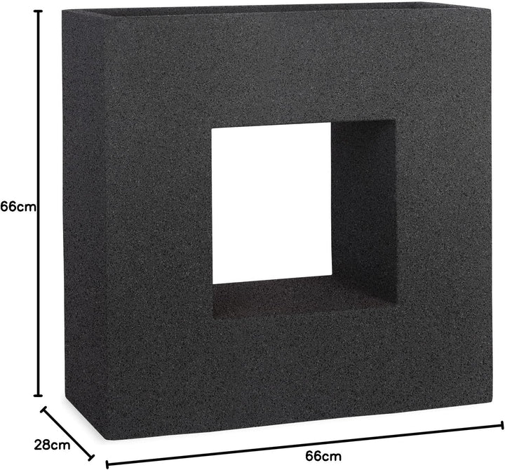 Pflanzwerk® Pflanzkübel Vista Granit Anthrazit 66x66x28cm *Frostbeständig* *UV-Schutz* *Qualitätswar