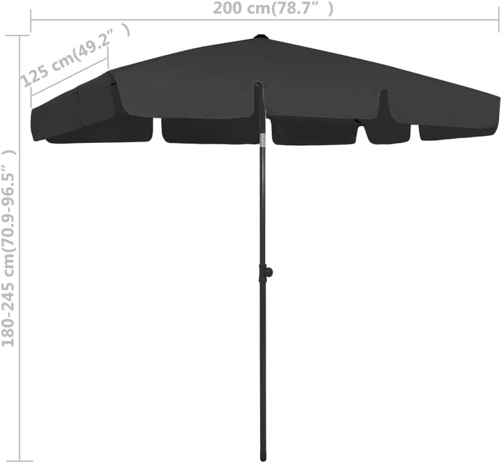 vidaXL Strandschirm Kippbar Sonnenschirm Balkonschirm Gartenschirm Ampelschirm Marktschirm Schirm Te