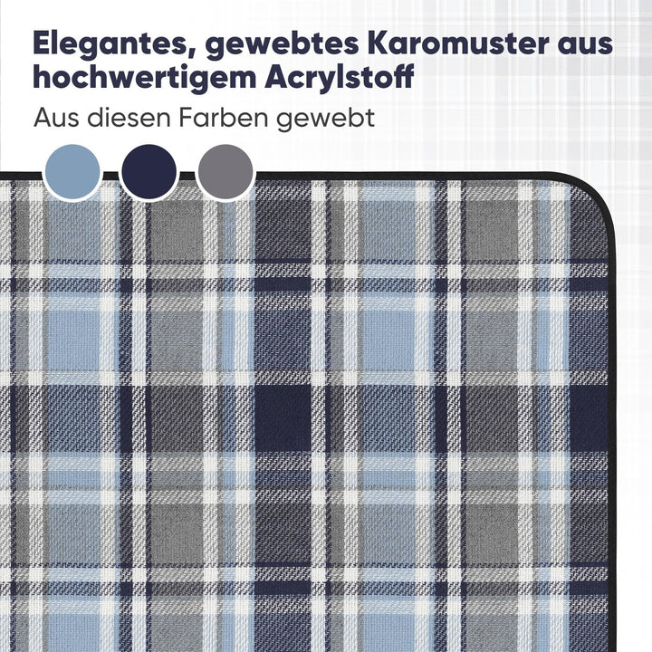 Sekey Picknickdecke Wasserdicht 200x200 cm, Karierte Stranddecke Sandfrei, 3-Schicht Struktur, Gepol