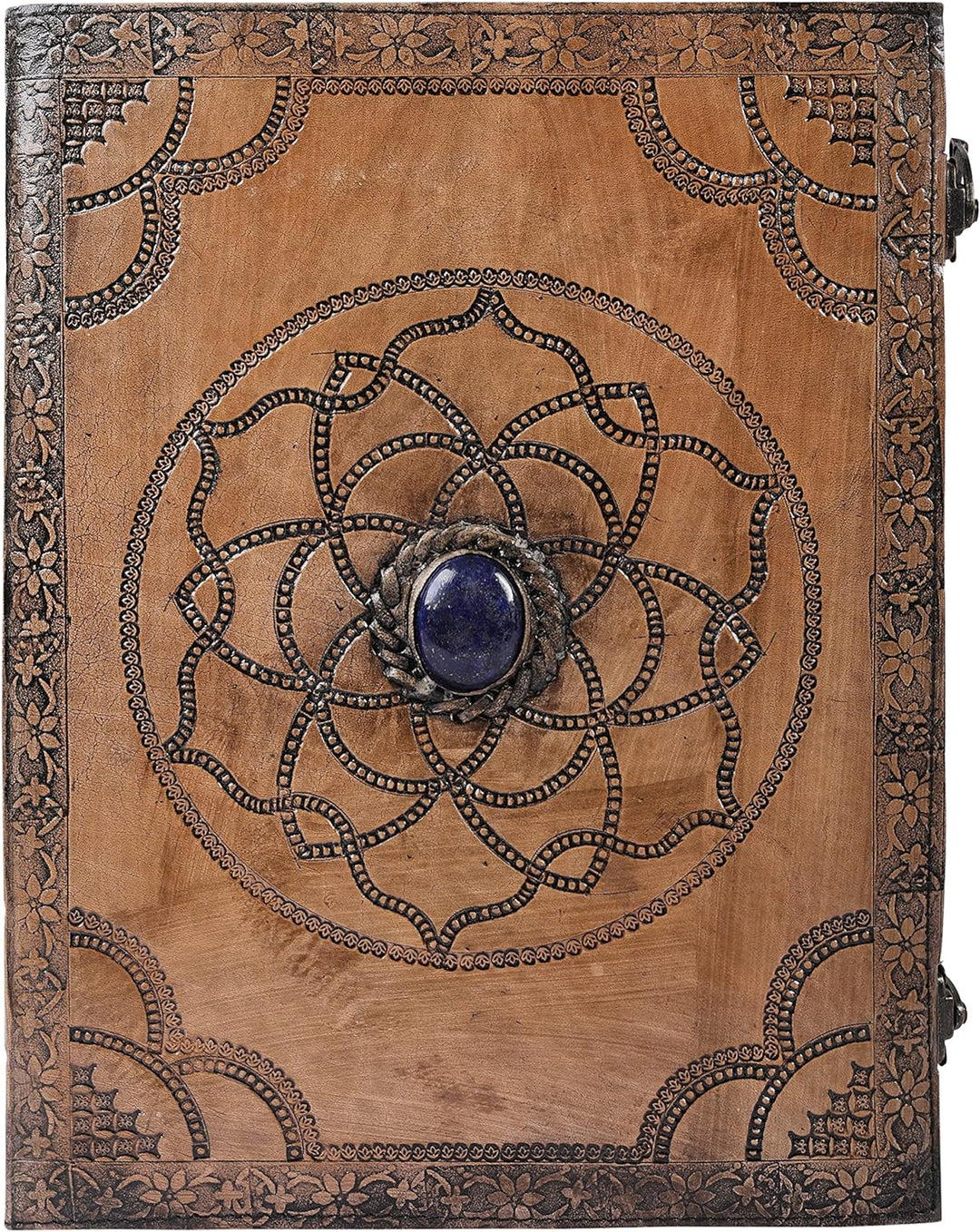 OVERDOSE Hand Embossed Stone Vintage Leather Journal - Handmade Antique Stone Journal For Students &