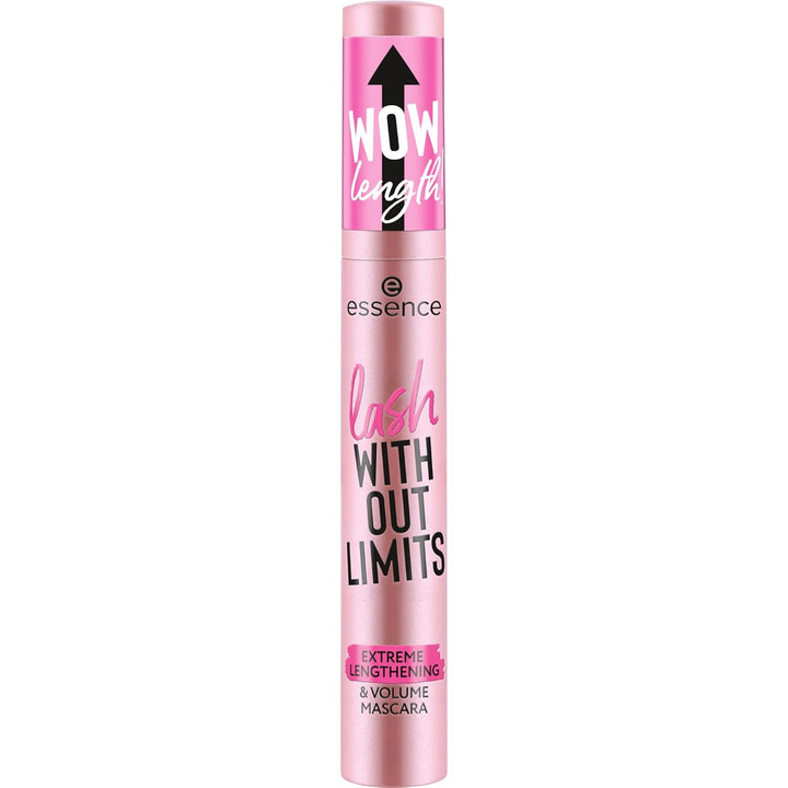 essence lash WITHOUT LIMITS EXTREME LENGTHENING & VOLUME MASCARA, Nr. 01, Schwarz, langanhaltend, vo