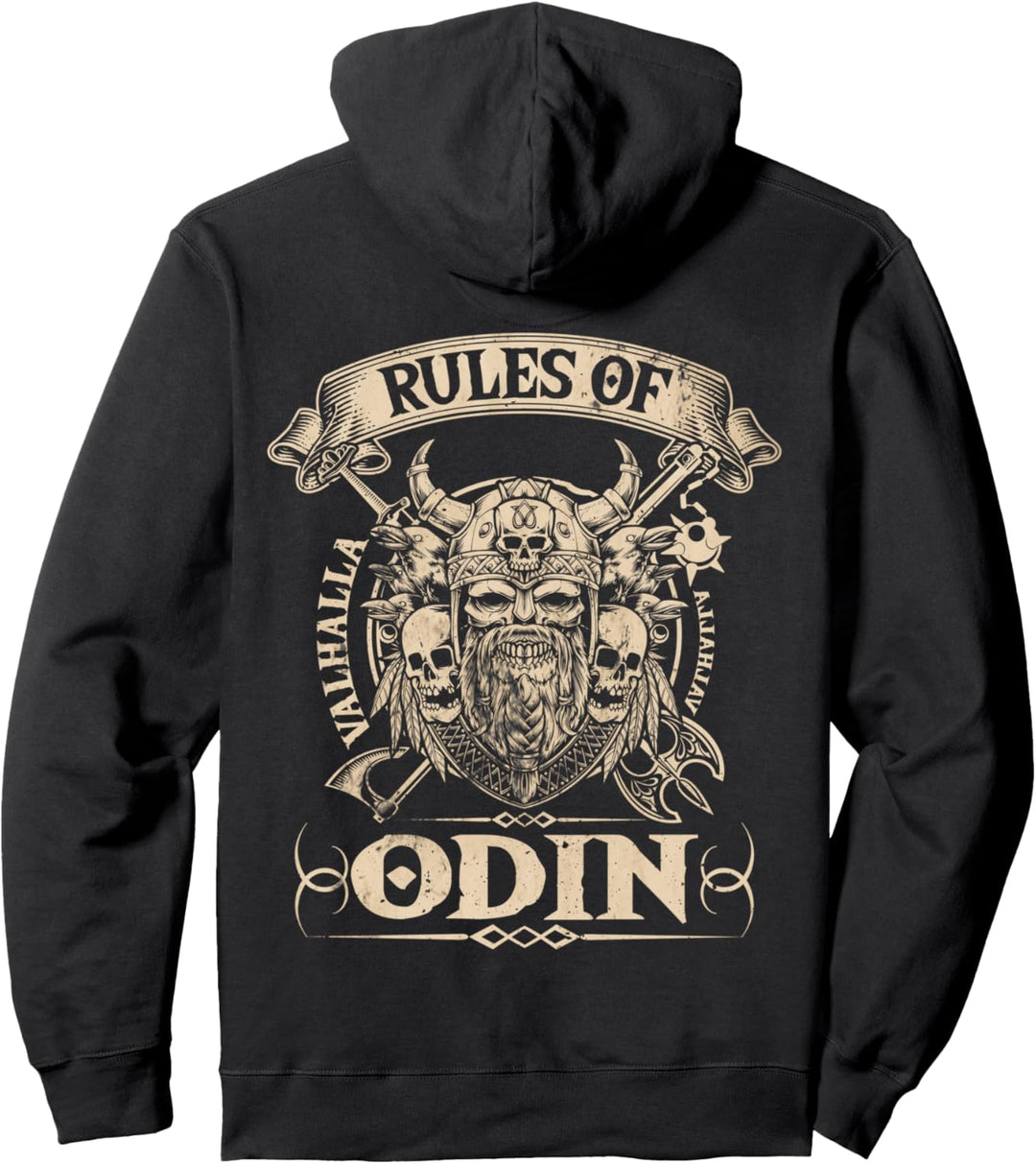 Wikinger Krieger Sprüche Berserker Valhalla Rules Of Odin Pullover Hoodie