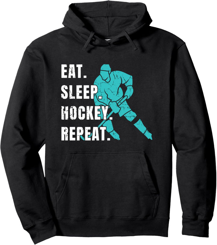 Eishockey Eat Sleep Hockey Repeat Eishockeyspieler Hockey Pullover Hoodie