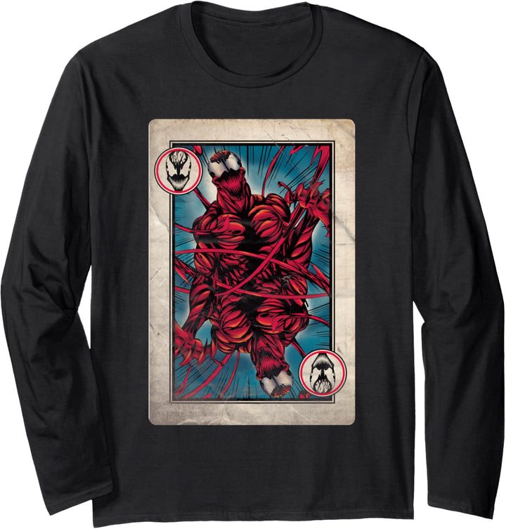 Marvel Carnage Vintage Comic Playing Card Langarmshirt