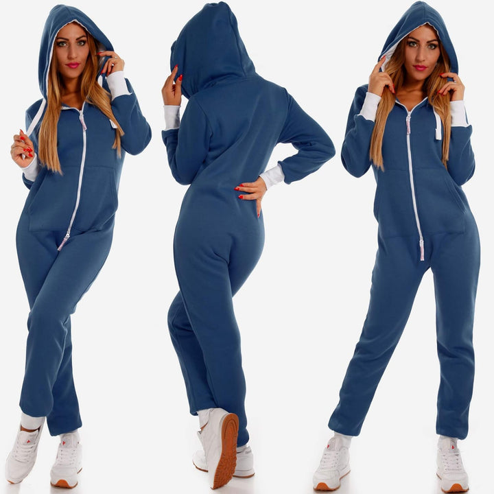 Crazy Age Basic Jumpsuits Ganzkörperanzug Einteiler One Piece Schlafanzug Overall Damen Jumpsuit Kus