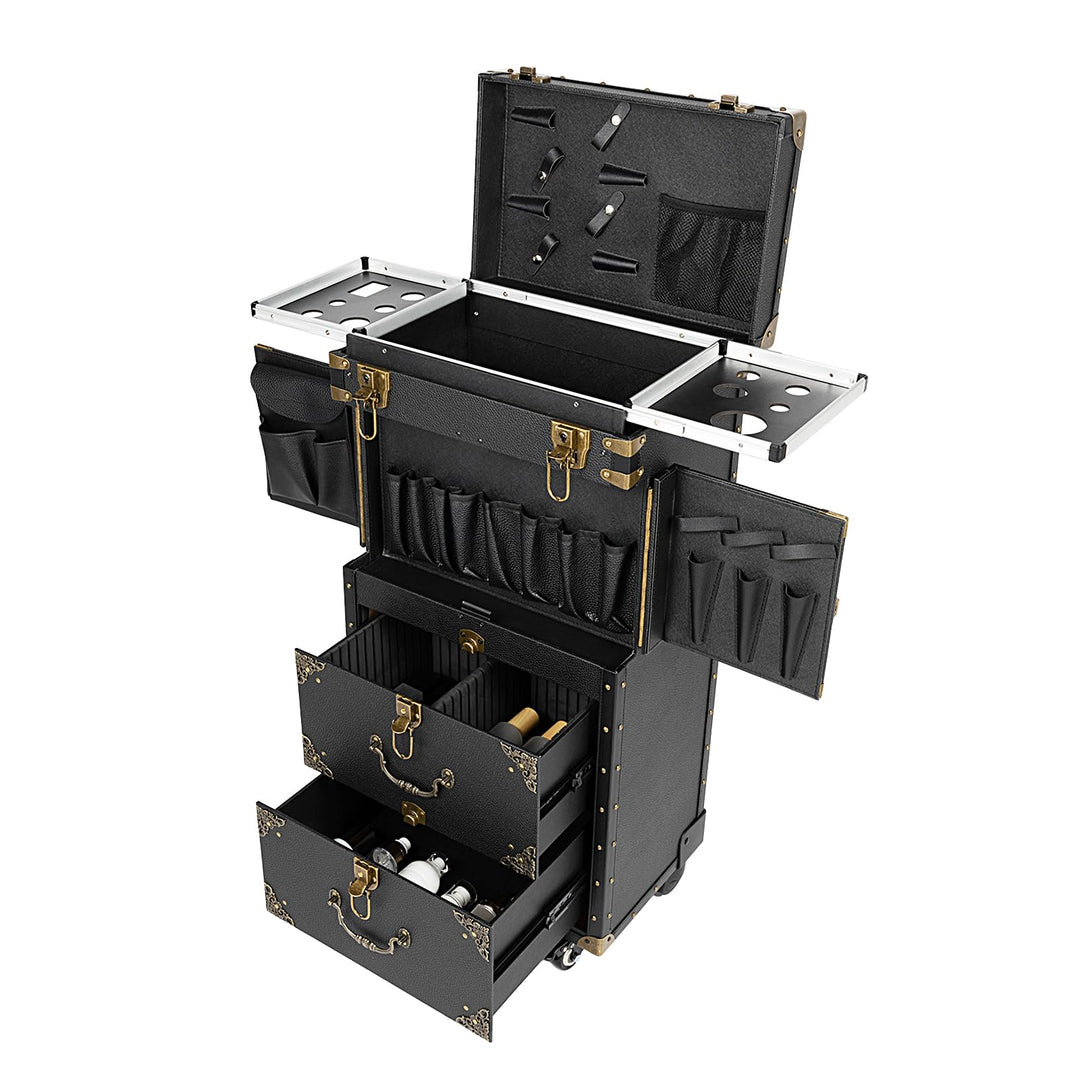 3-in-1 Kosmetikkoffer Trolley, Kosmetik Trolley mit Schublade Kosmetikkoffer Trolley Make up Koffer