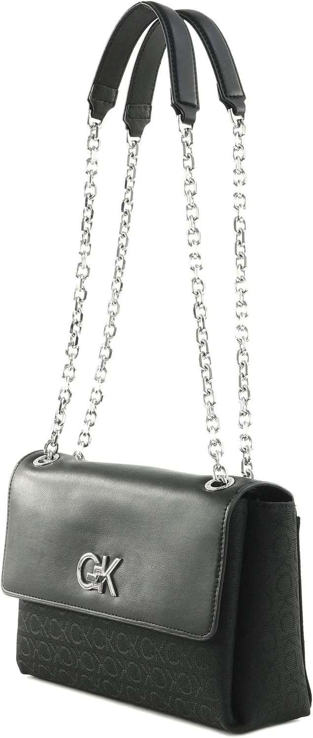 Calvin Klein Re-lock RE-LOCK HOBO Black Jacquard Mono, Black Jacquard Mono