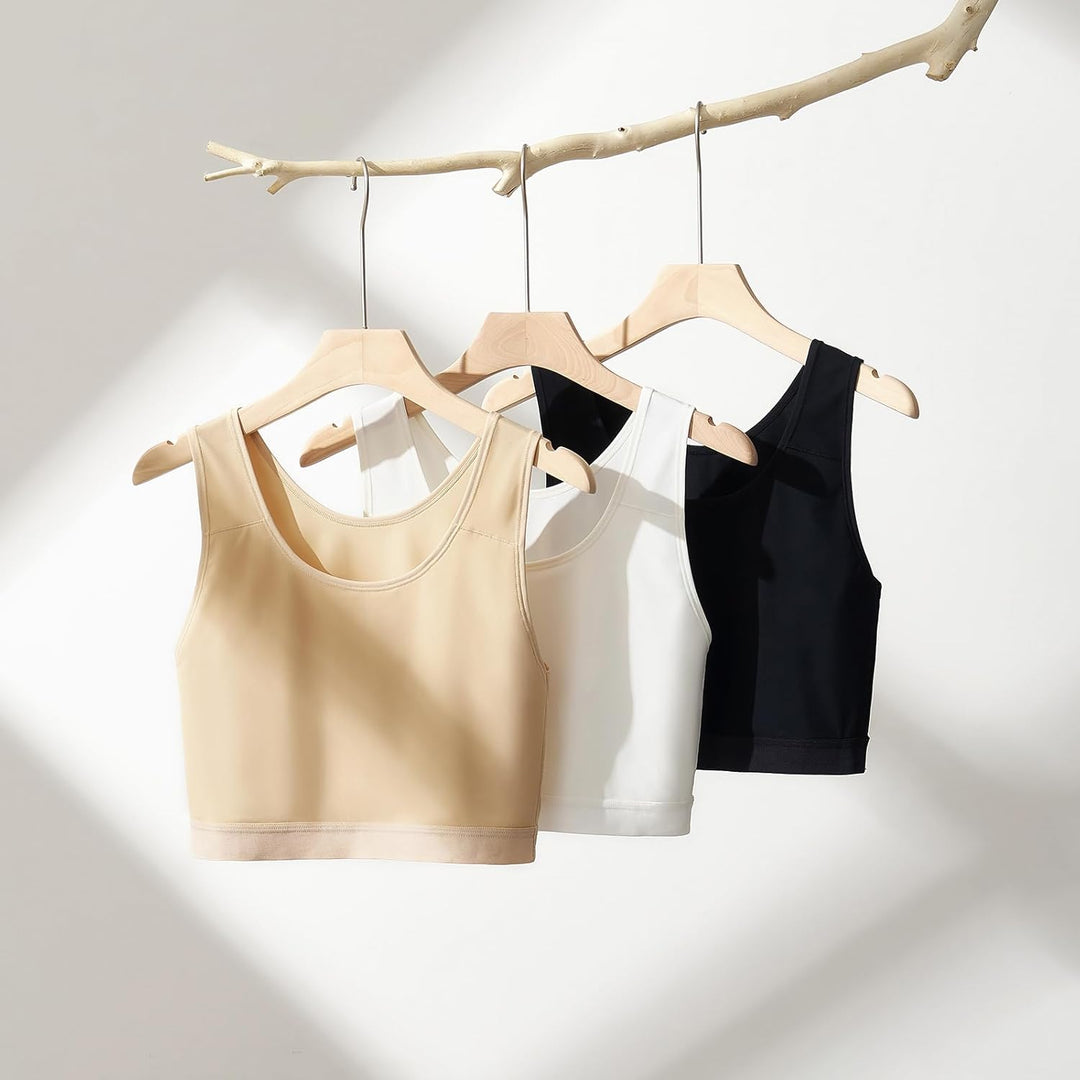Brust Binder für Transgender FTM Atmungsaktive Halb Breast Binder Kompression BH Schwarz XXL, Schwar