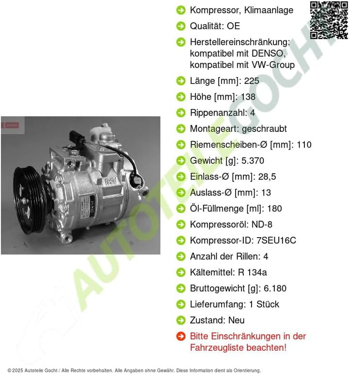 Denso DCP02010 Klimatisierungs Kompressor