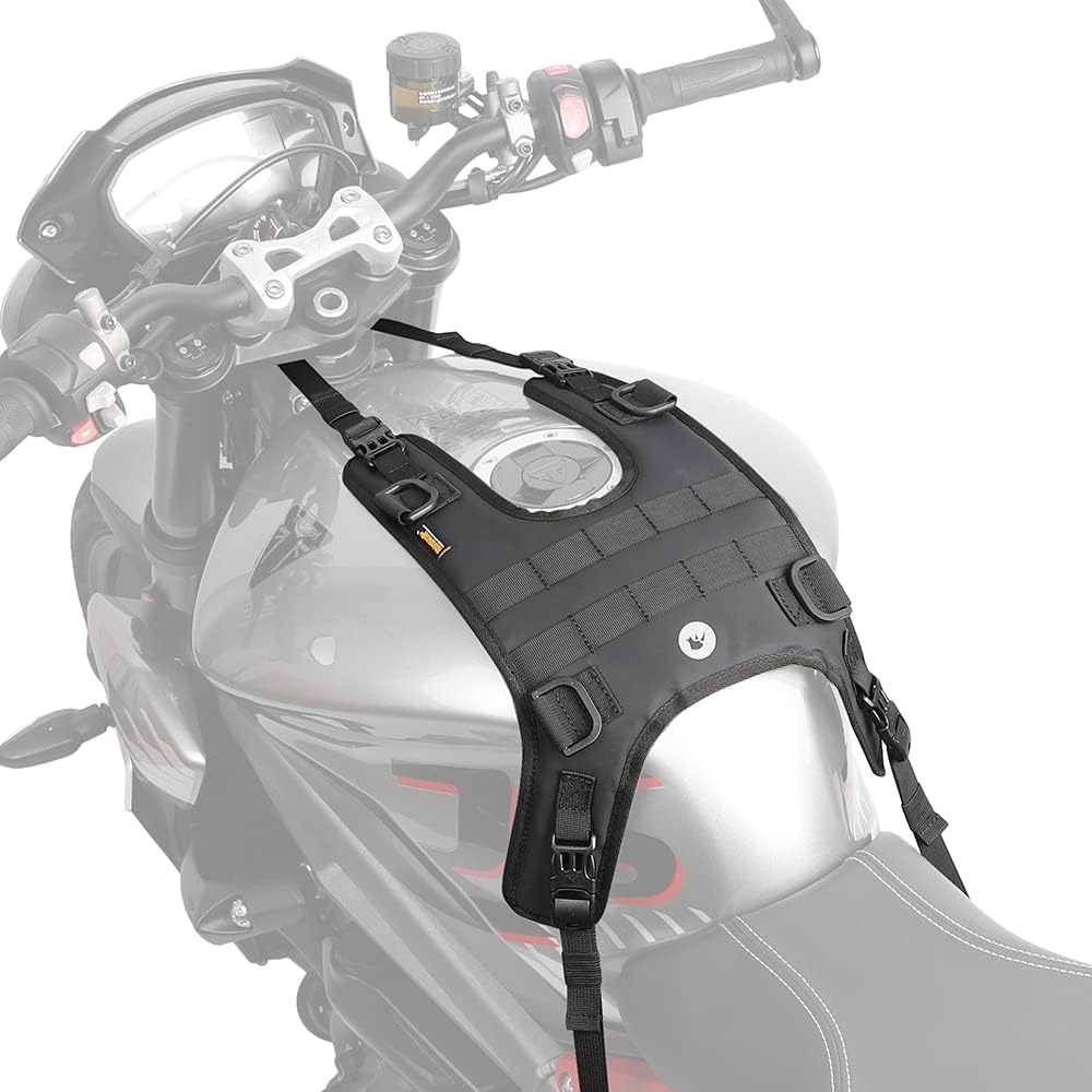 Rhinowalk Motorrad-Tankrucksack/Stossstangentasche, universelle Satteltaschen-Montagebasis Schwarz L
