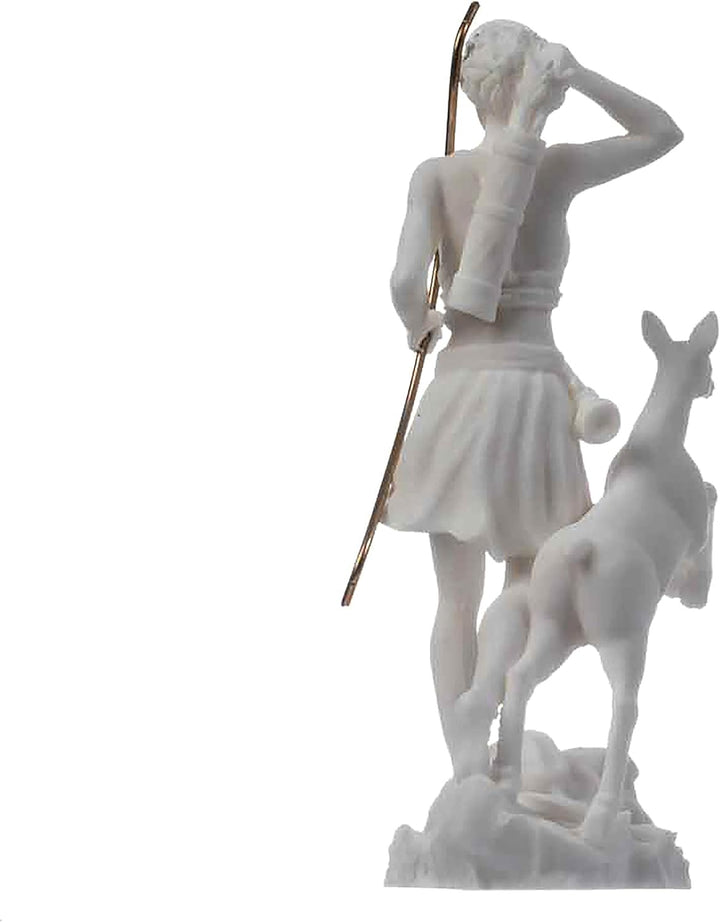 Göttin Artemis Diana Griechische Statue Natur Mond Alabaster 17 cm