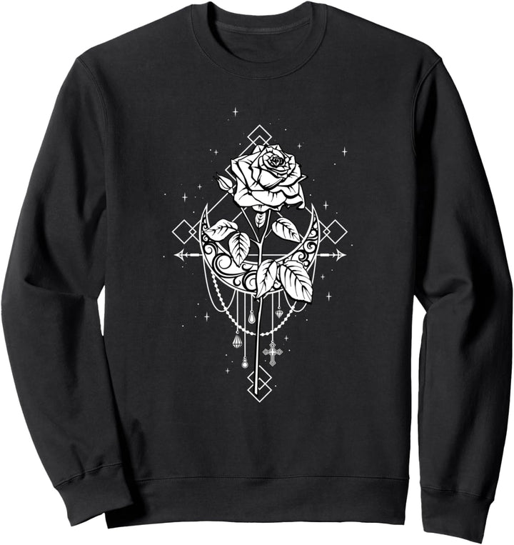 Okkult Mond Rose Gothic Hexe Wicca Goth Sweatshirt