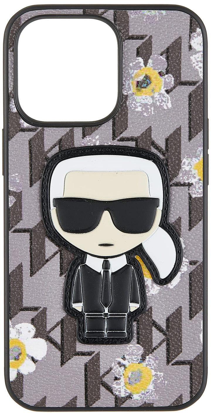 Karl Lagerfeld Iconic Karl Flower - iPhone 13 Pro Hülle (Grau)
