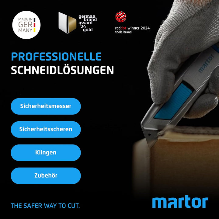 MARTOR SECUBASE Black Edition I Premium Sicherheitsmesser mit Klingenrückzug & extra langer Carbonst