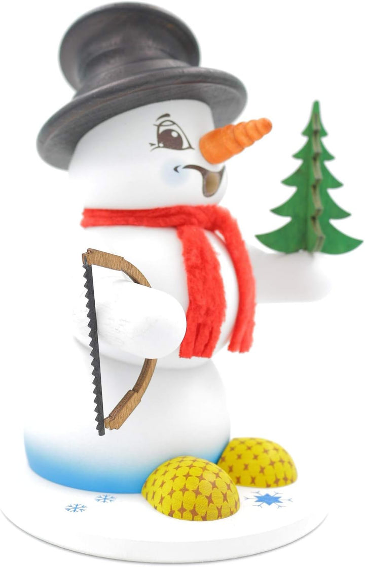 Kuhnert - Erzgebirgische Holzkunst Räuchermann Räucherfigur Schneemann 19cm - Baummauser, Baummauser