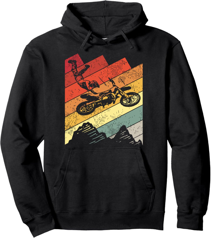 Motocross Biker Vintage Geschenk Racing Retro Dirt Bike Pullover Hoodie