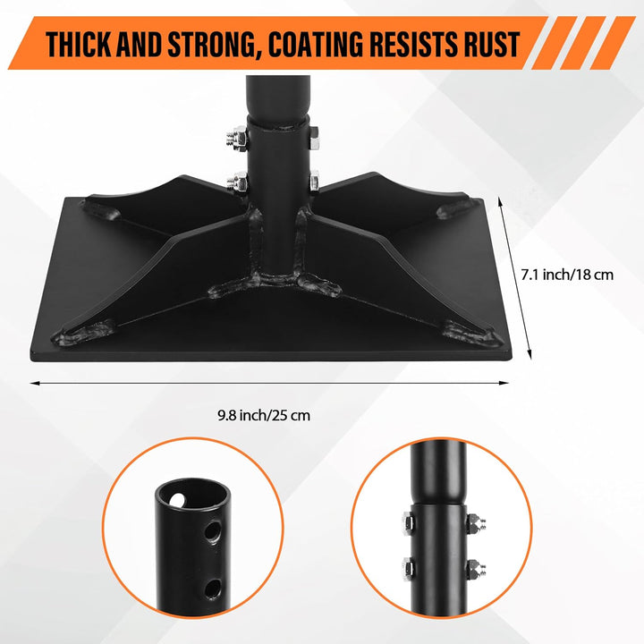 Garden Steel Tamper with 45 Inch Handle Hand Ground Tamper Tool, Durable Plate Soil Compactor, Garde