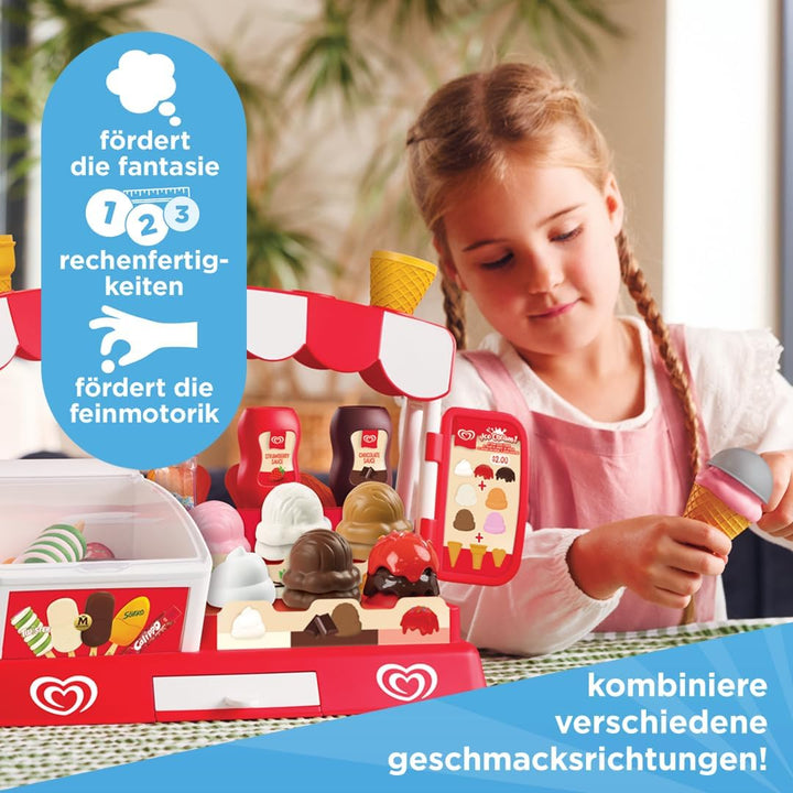 Authentisches Langnese Eisdielen-Spielset von Casdon | Spiel-Eisstand für Kinder ab 2 Jahren | Mit E