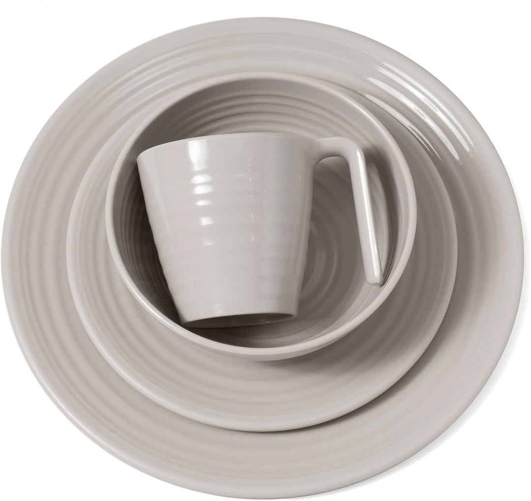 Melamin Camping Geschirr Set 4 Personen Coffee 16 Teilig + 16 Timo Gläser Wassergläser Weingläser Ch
