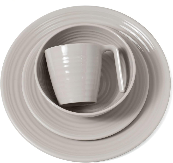 Melamin Camping Geschirr Set 4 Personen Coffee 16 Teilig + 16 Timo Gläser Wassergläser Weingläser Ch
