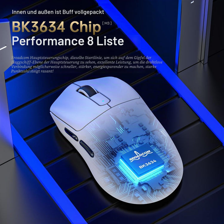 MAMBASNAKE M3 39g Superlight Mouse, PixArt PAW3395PRO Gaming Sensor, BT/2.4G Wireless/Wired Gaming M