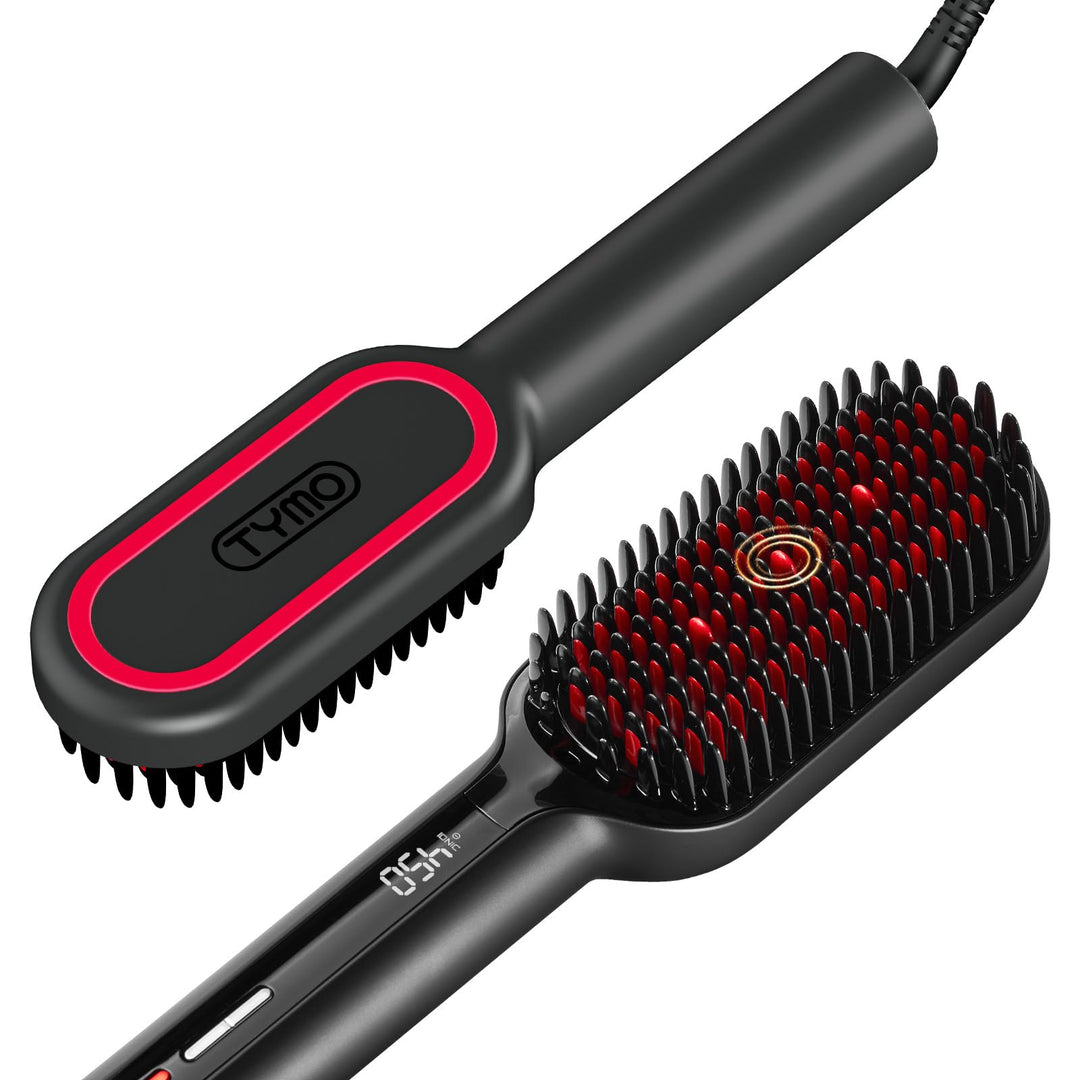TYMO Ionen Haarglätterbürste - TYMO IONIC Plus Haarglättungsbürste, Professionelles Glättbürste,16 T