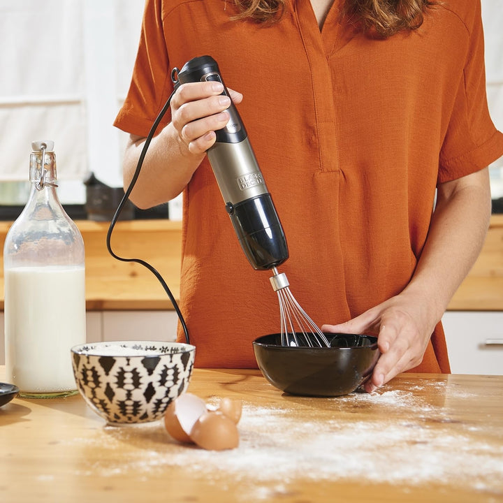 BLACK+DECKER - Stabmixer Multifunktionsgerät 3-in-1 1200W | 20 Geschwindigkeiten + Turbo | Spritzsch