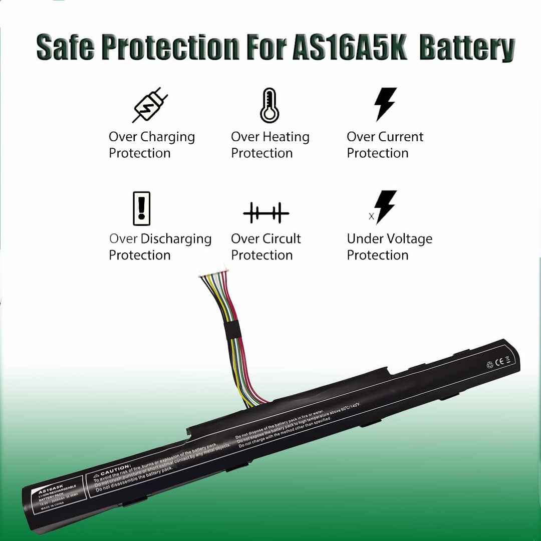 AS16A8K AS16A5K AS16A7K Akku 14,8V 2600mAh, Kompatibel mit Acer Aspire E5 575 e15 akku / E5-475 E5-4
