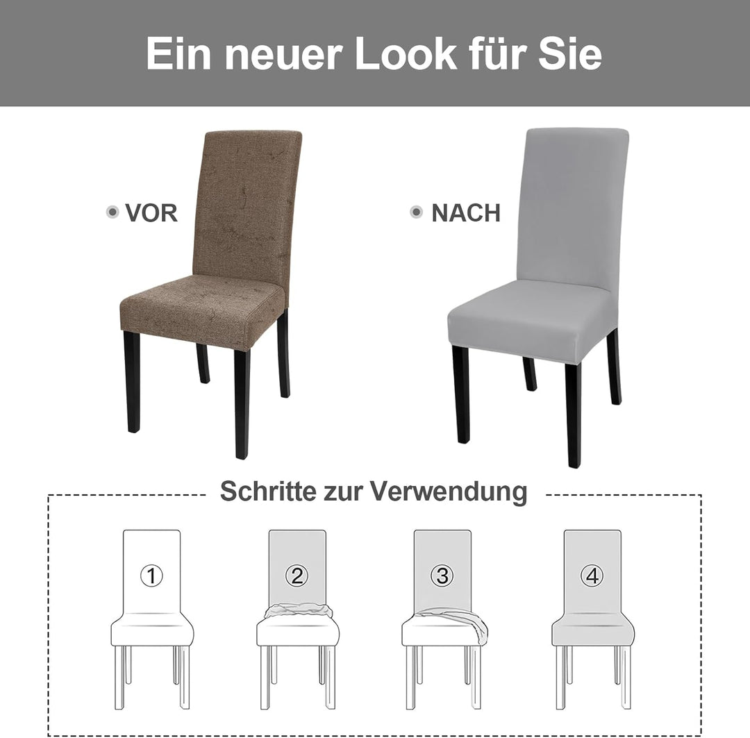 Yugarlibi Stuhlhussen 4er Set Stretch Stuhlhussen Schwingstuhl Elastische Hussen Stuhlbezug Abnehmba