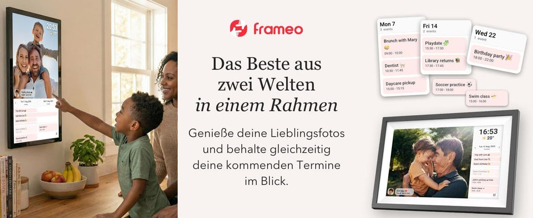 Cytem Digitaler Bilderrahmen 15.6 Zoll mit WLAN & Frameo, Anti-Glare Matt, 64GB Speicher, Bewegungss