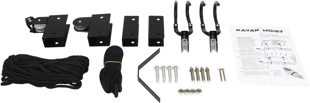 2 Stück Fahrrad Kajak-Hebebühne Deckenmontage, mit Haken und Seilzug, Kanufänger Garage Kajak Decken