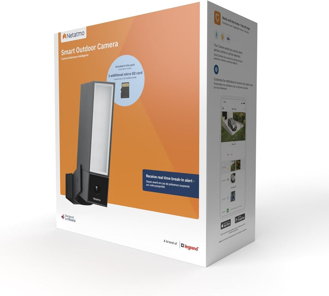 Netatmo Smarte Überwachungskamera Aussen, Wlan, Integrierte Beleuchtung , Bewegungserkennung, Nachts