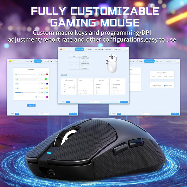 MAMBASNAKE X Attack Shark X8SE 55g ultraleichte kabellose Gaming-Maus mit Band–25000 DPI,PAW3311 Sen