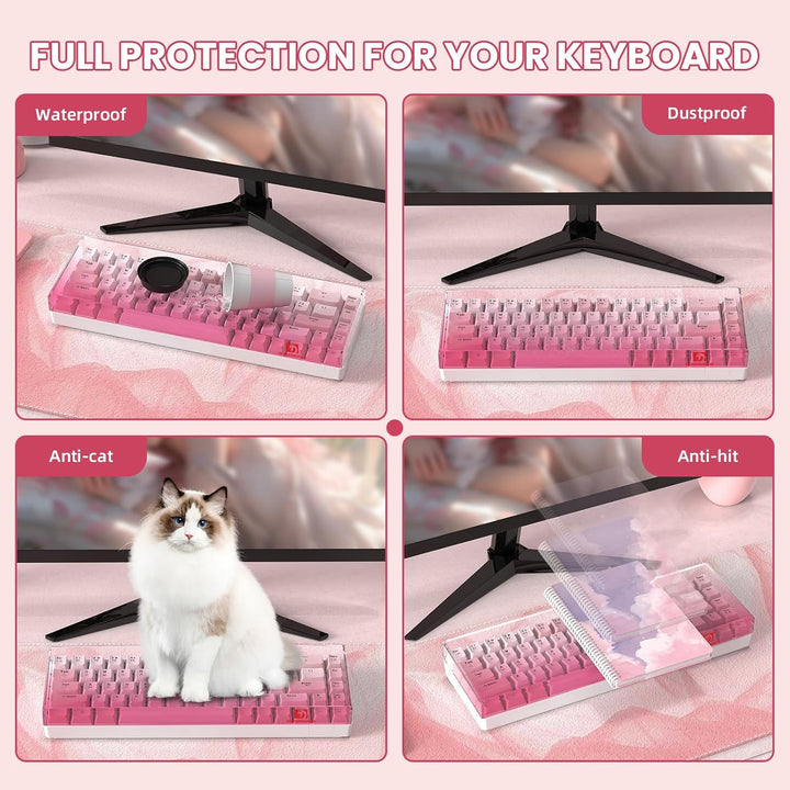 MAMBASNAKE Premium Acrylic 68-Key Keyboard Cover Dust Cover Waterproof Anti-Knock Clear Keyboard Cov