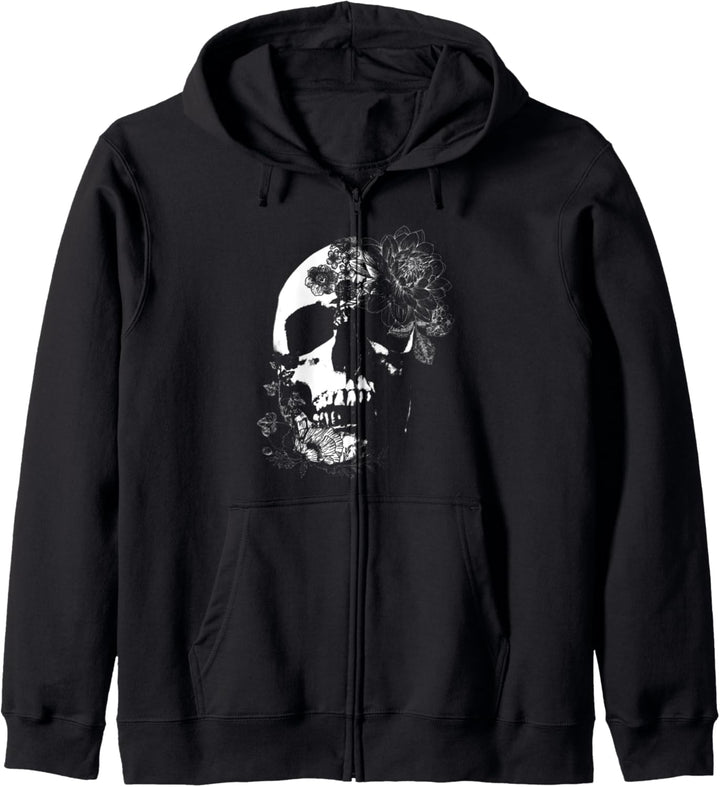 Classic Gothic skull, flowers and skull, Halloween graphic Kapuzenjacke
