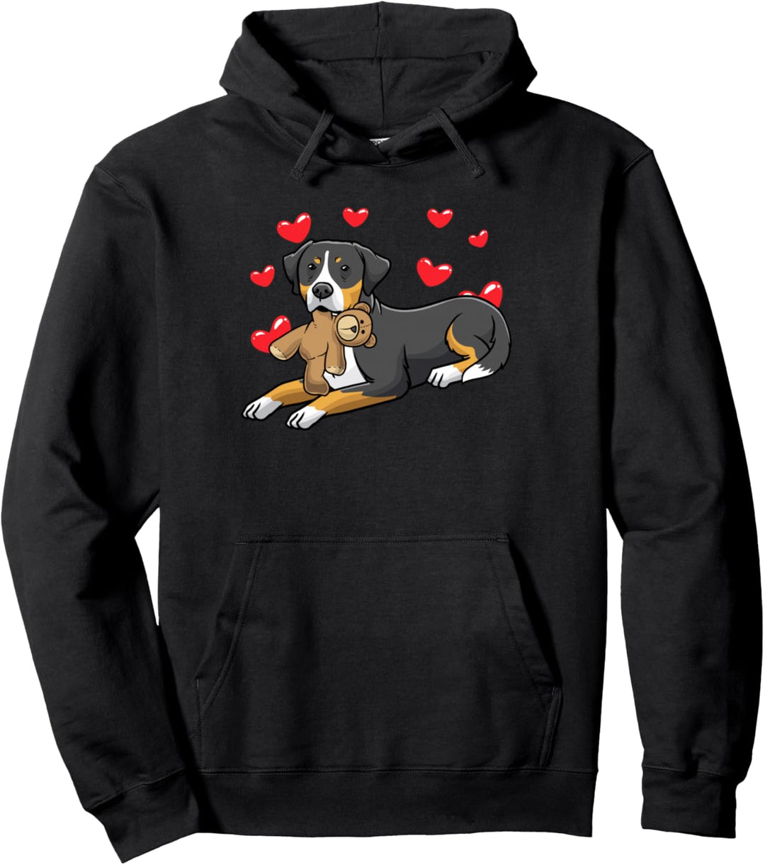 Grosser Schweizer Sennenhund Hund mit Kuscheltier Pullover Hoodie