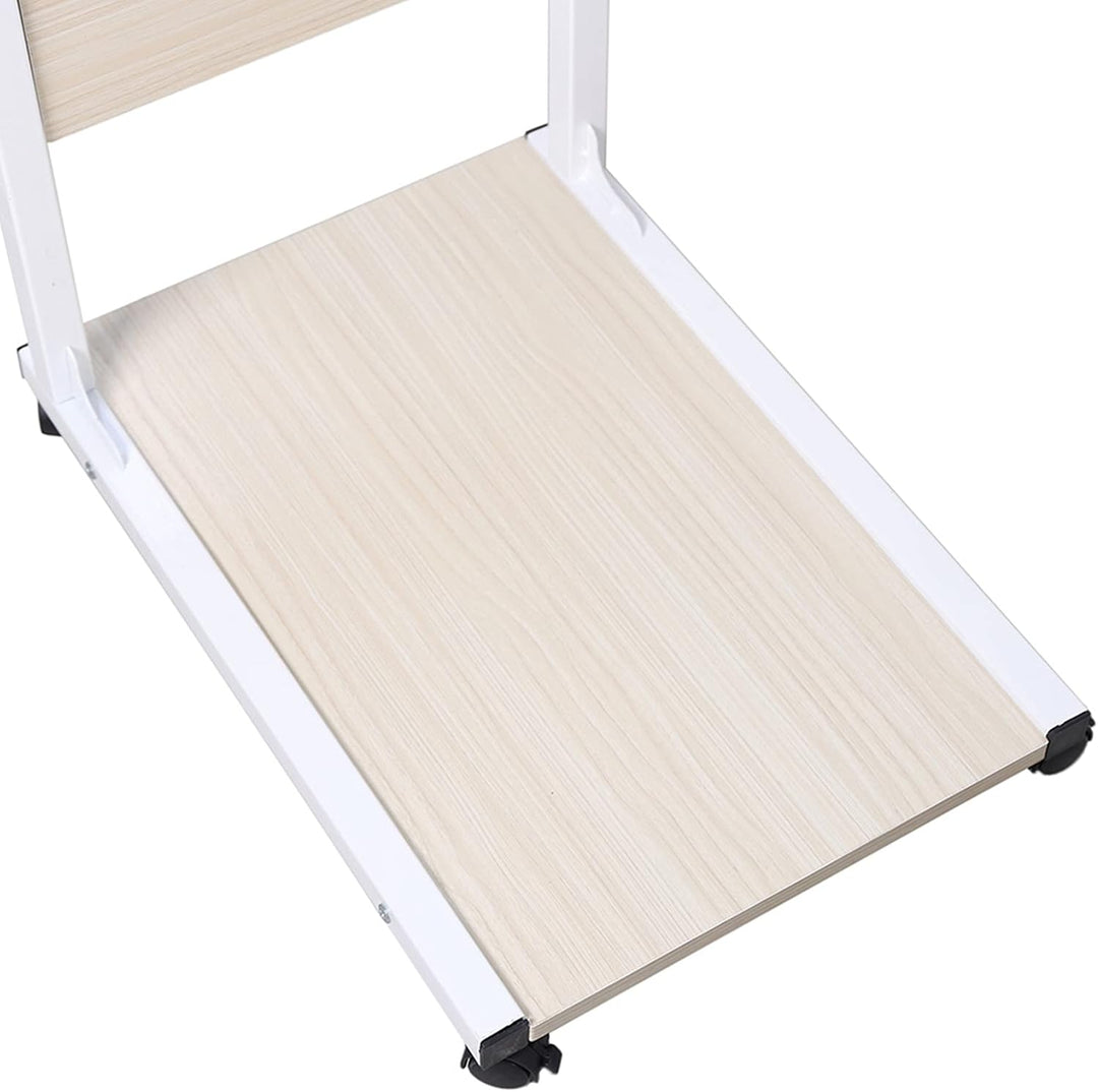 Beistelltisch höhenverstellbar mit Rollen, Beistelltisch Bett, Pflegetisch für Bett, Computertisch,