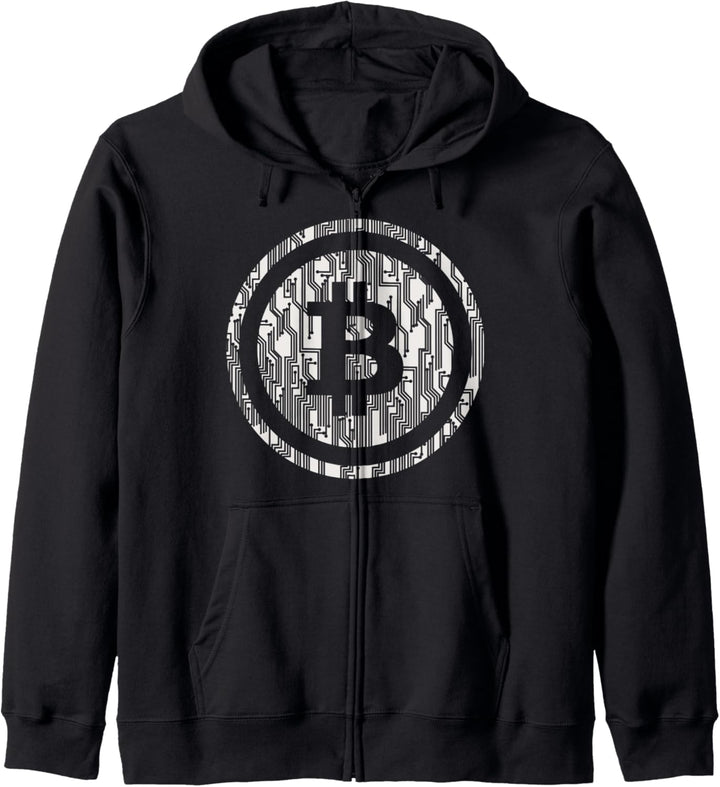 Vintage Bitcoin Btc Logo Satoshi Nakamoto Crypto Kapuzenjacke